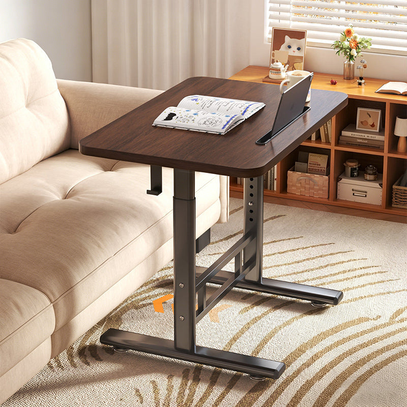 Modern Minimalist MDF Carbon Steel Rounded Rectangular Study Desk With Adjustable Height For Living Room