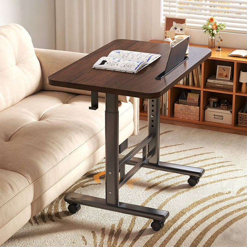 Modern Minimalist MDF Carbon Steel Rounded Rectangular Study Desk With Adjustable Height For Living Room