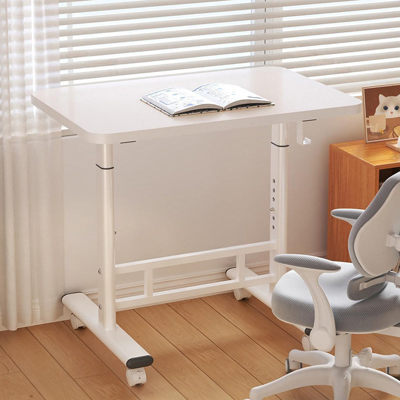 Modern Minimalist MDF Carbon Steel Rounded Rectangular Study Desk With Adjustable Height For Living Room