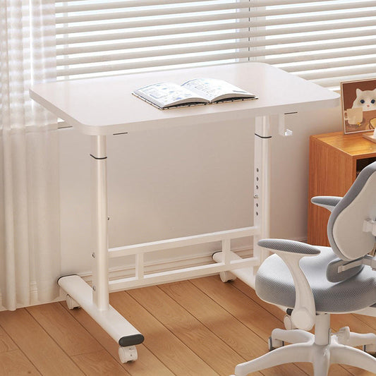 Modern Minimalist MDF Carbon Steel Rounded Rectangular Study Desk With Adjustable Height For Living Room