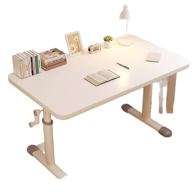 Modern Minimalist Engineered Wood Carbon Steel Rounded Rectangular Kids Study Desk With 1-Tier For Bedroom