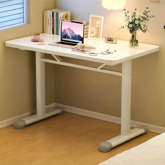 Modern Minimalist Engineered Wood Carbon Steel Rounded Rectangular Kids Study Desk With 1-Tier For Bedroom
