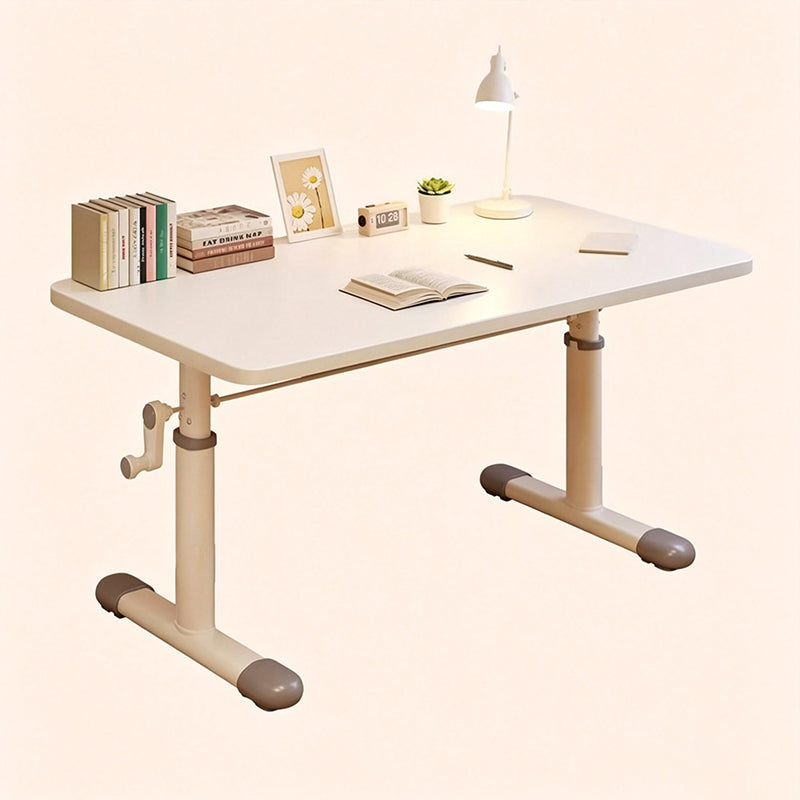 Modern Minimalist Engineered Wood Carbon Steel Rounded Rectangular Kids Study Desk With 1-Tier For Bedroom
