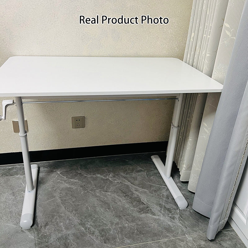Modern Minimalist Engineered Wood Carbon Steel Rounded Rectangular Kids Study Desk With 1-Tier For Bedroom