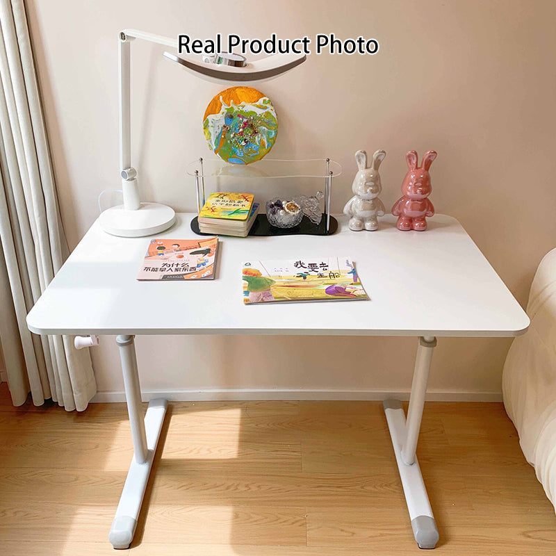 Modern Minimalist Engineered Wood Carbon Steel Rounded Rectangular Kids Study Desk With 1-Tier For Bedroom