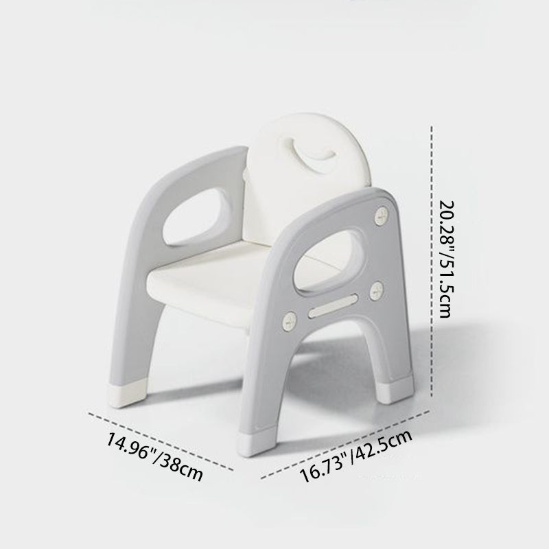 Modern Minimalist PE Geometric Curved Kids Study Desk Chair Set With 2-Tier For Living Room
