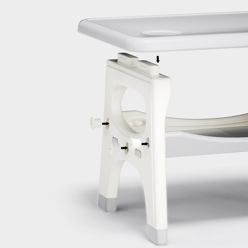 Modern Minimalist PE Geometric Curved Kids Study Desk Chair Set With 2-Tier For Living Room