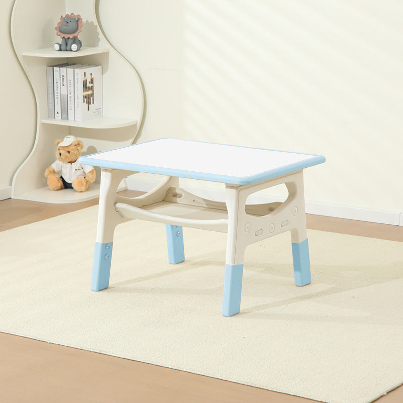 Modern Minimalist MDF PP Rounded Rectangular Kids Study Desk With 2-Tier For Living Room