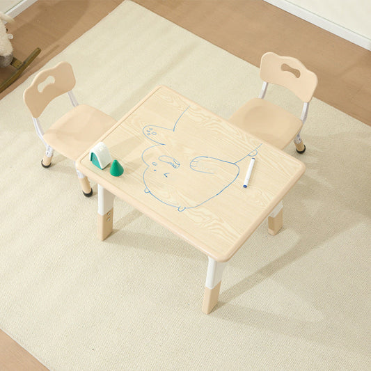 Modern Minimalist MDF PP Rounded Rectangular Kids Study Desk With 2-Tier For Living Room