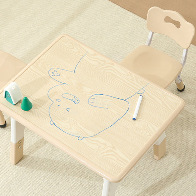 Modern Minimalist MDF PP Rounded Rectangular Kids Study Desk With 2-Tier For Living Room