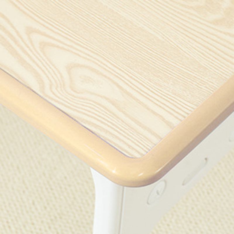 Modern Minimalist MDF PP Rounded Rectangular Kids Study Desk With 2-Tier For Living Room