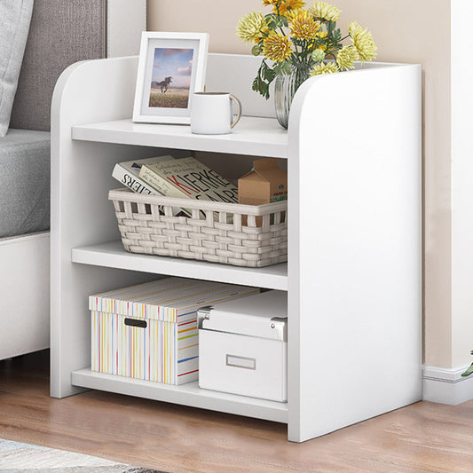 Modern Minimalist Rectangular Lockable MDF Nightstand 3-Drawer For Bedroom