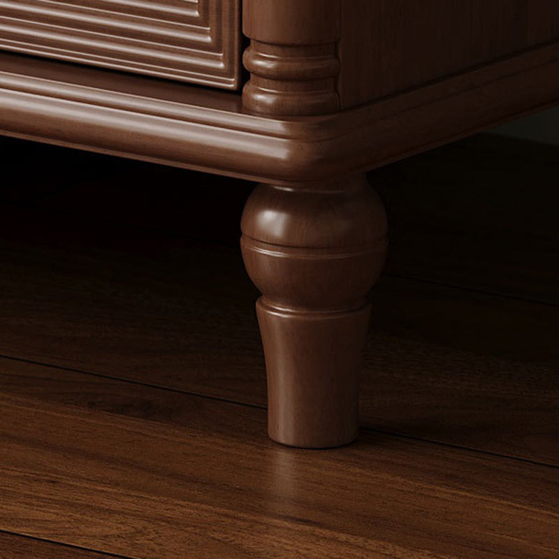 Contemporary Simplicity Cube Plywood Rubberwood Nightstand 3-Drawer For Bedroom