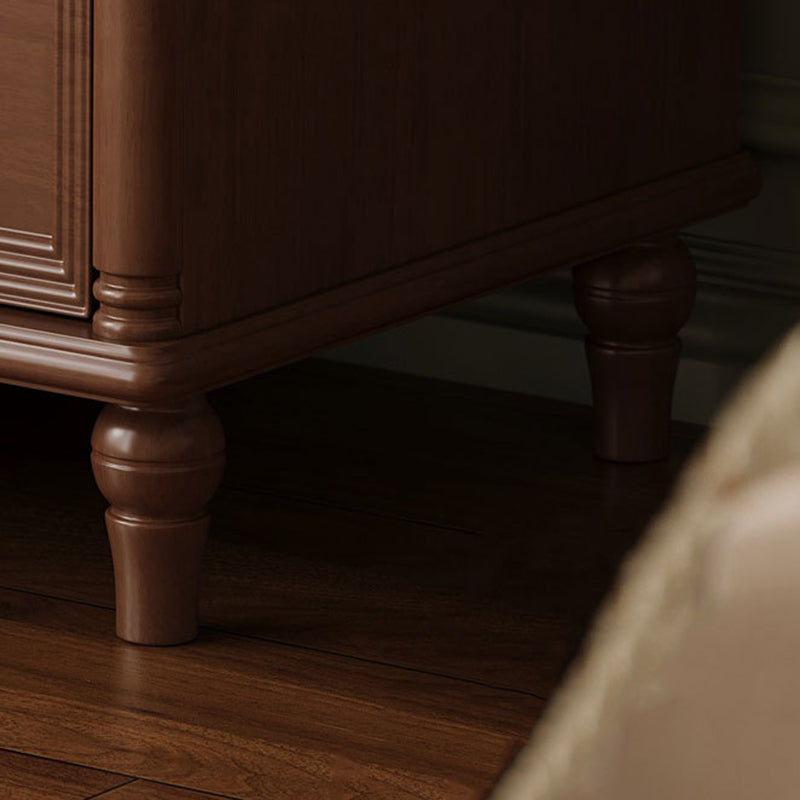 Contemporary Simplicity Cube Plywood Rubberwood Nightstand 3-Drawer For Bedroom