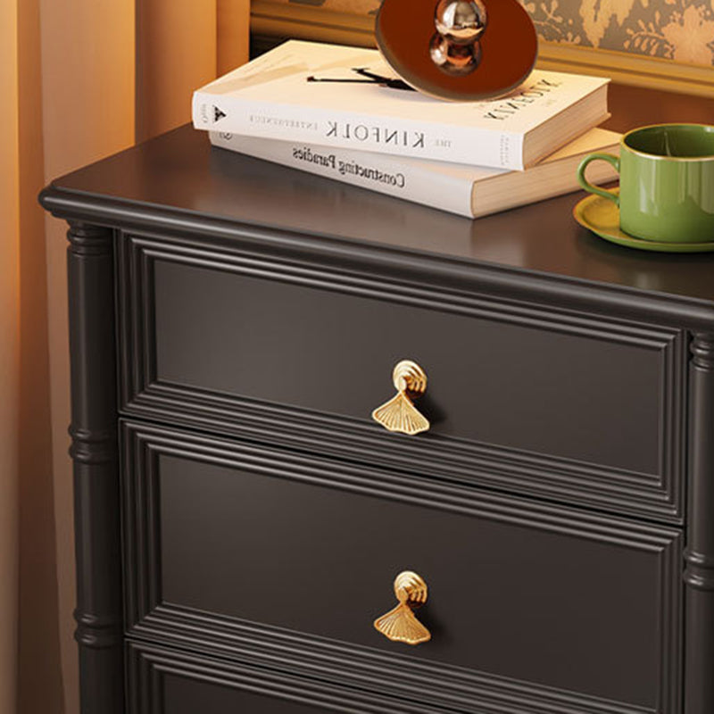 Contemporary Simplicity Cube Plywood Rubberwood Nightstand 3-Drawer For Bedroom