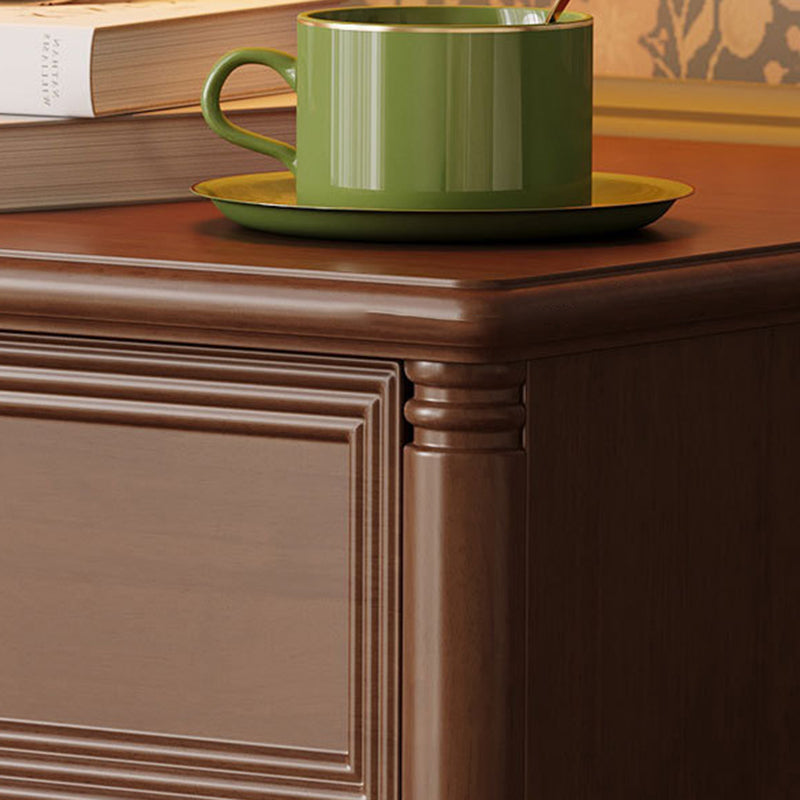 Contemporary Simplicity Cube Plywood Rubberwood Nightstand 3-Drawer For Bedroom