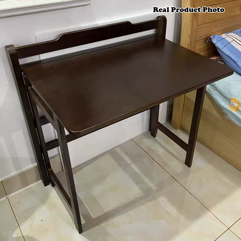 Modern Minimalist Foldable Rectangle Rubberwood Desk For Home Office