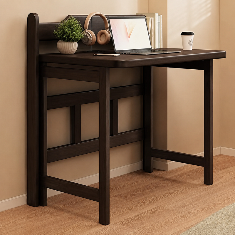 Modern Minimalist Foldable Rectangle Rubberwood Desk For Home Office