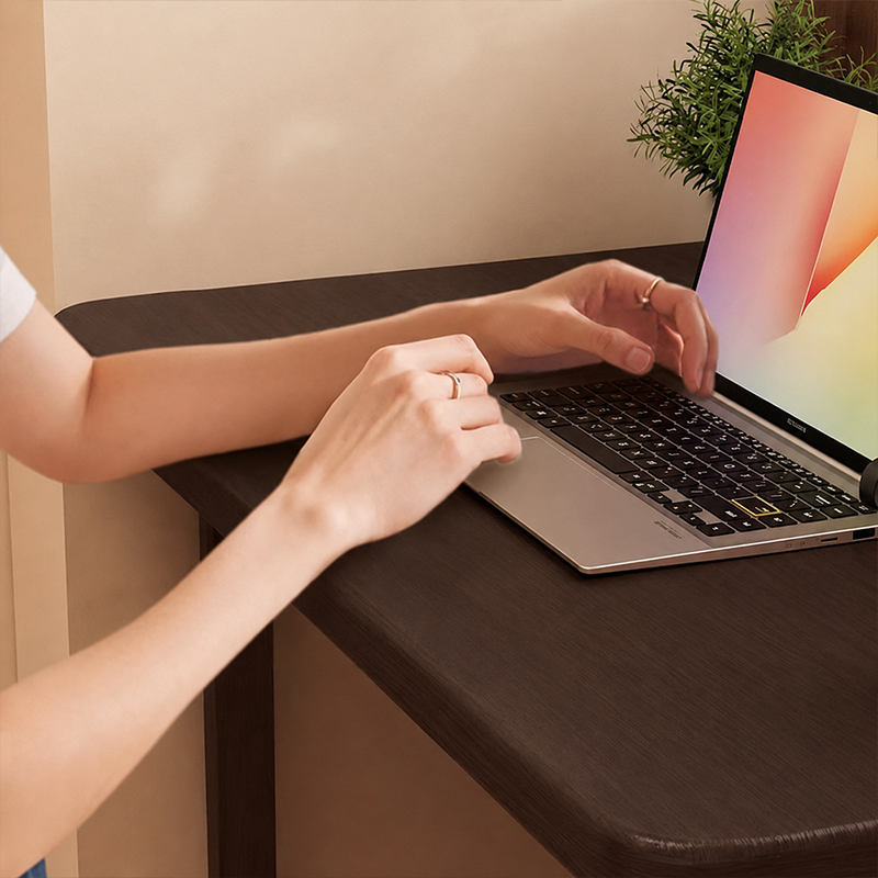 Modern Minimalist Foldable Rectangle Rubberwood Desk For Home Office