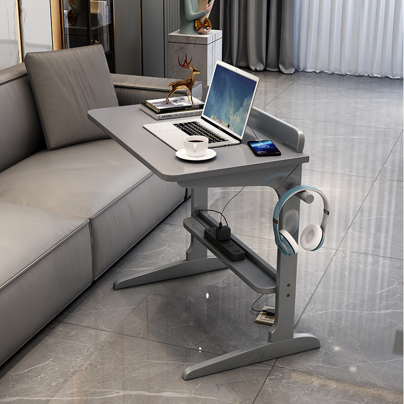 Modern Minimalist Rectangle Rubberwood Desk 2-Leg For Home Office