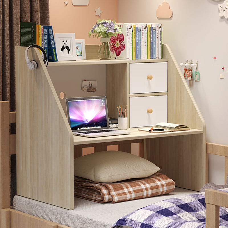 Modern Minimalist Rectangle MDF Desk 1-Shelf For Home Office