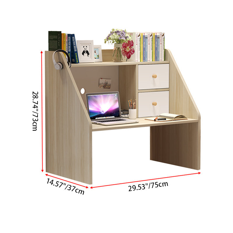 Modern Minimalist Rectangle MDF Desk 1-Shelf For Home Office
