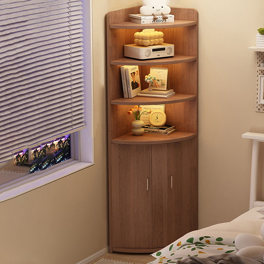 Contemporary Creative Triangle Eco-Friendly Engineered Wood Bookshelves 4-Shelf For Bedroom