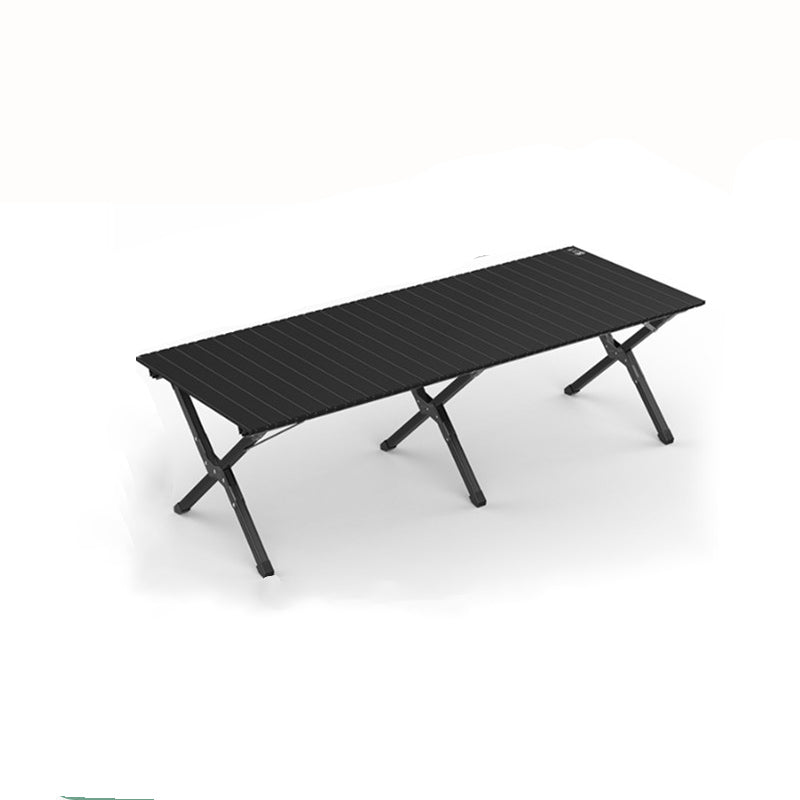 Modern Minimalist Rectangle Carbon Steel Outdoor Foldable Camping Coffee Table 1-Tier For Garden
