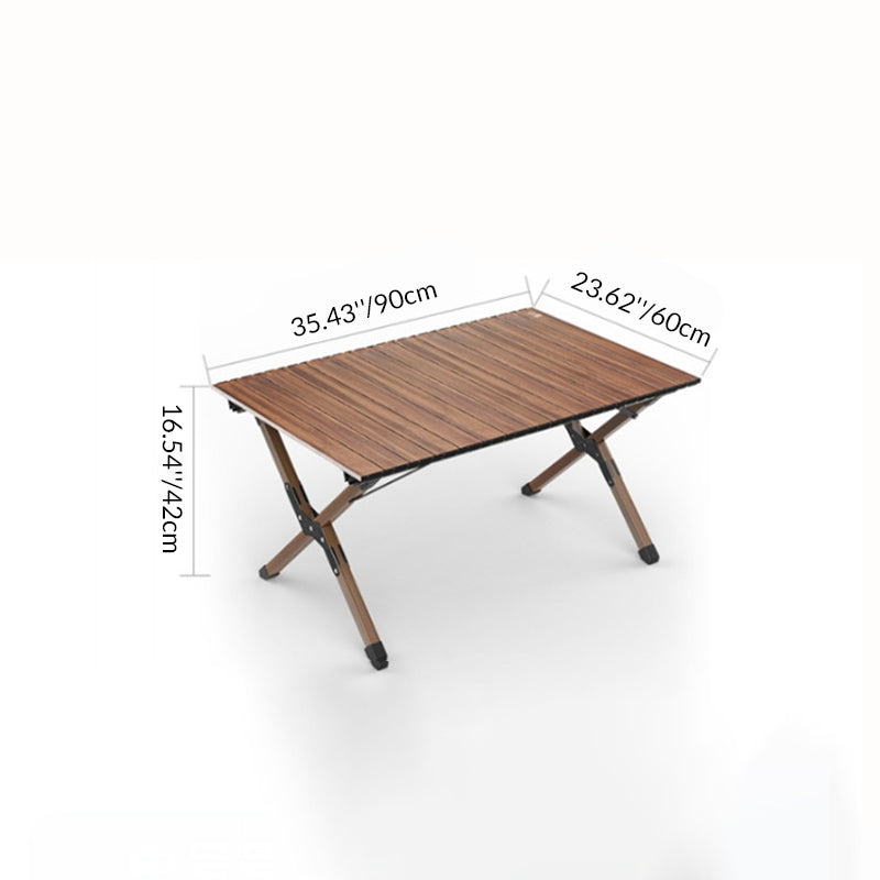 Modern Minimalist Rectangle Carbon Steel Outdoor Foldable Camping Coffee Table 1-Tier For Garden