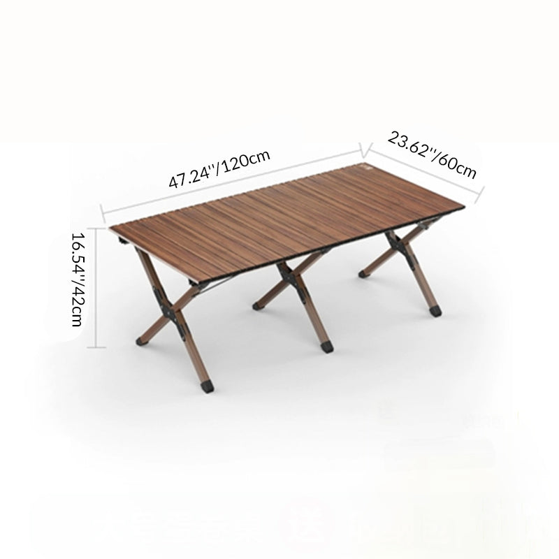 Modern Minimalist Rectangle Carbon Steel Outdoor Foldable Camping Coffee Table 1-Tier For Garden