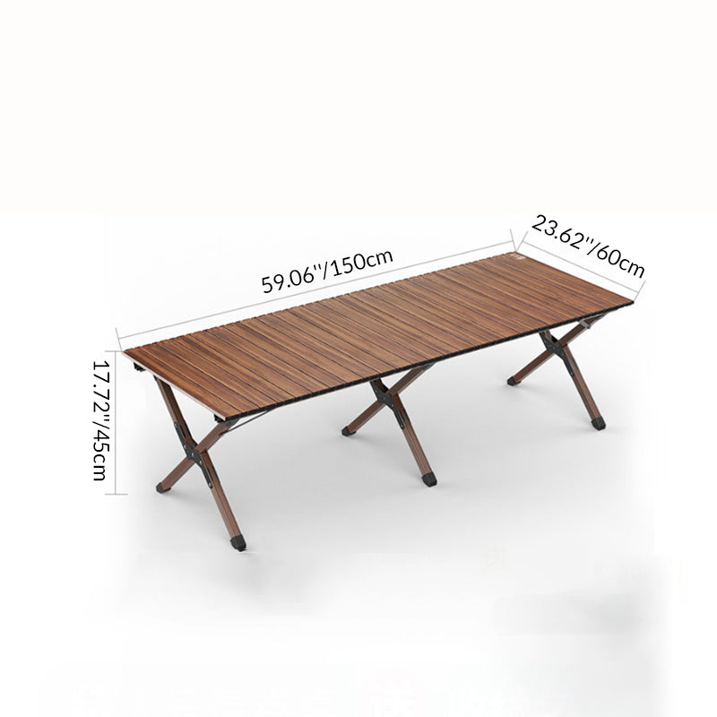 Modern Minimalist Rectangle Carbon Steel Outdoor Foldable Camping Coffee Table 1-Tier For Garden