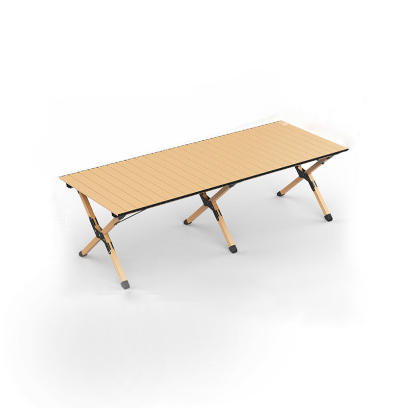 Modern Minimalist Rectangle Carbon Steel Outdoor Foldable Camping Coffee Table 1-Tier For Garden