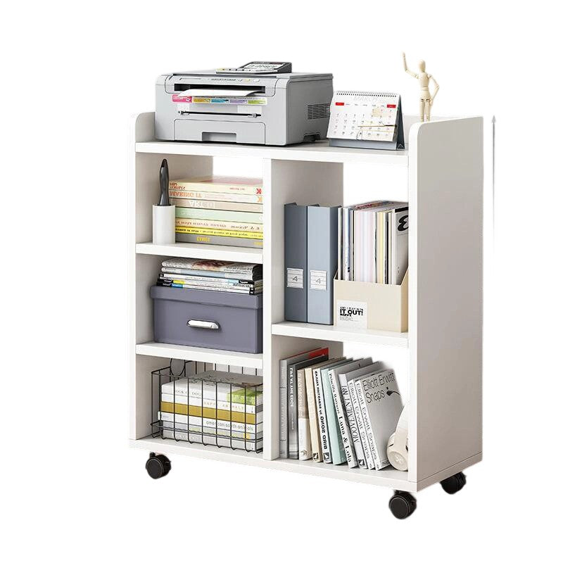 Modern Minimalist Rectangular MDF Plastic Movable Bookshelves 5-Cabinet For Study
