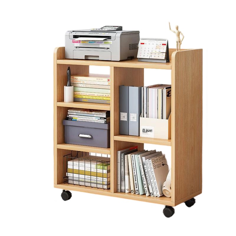 Modern Minimalist Rectangular MDF Plastic Movable Bookshelves 5-Cabinet For Study