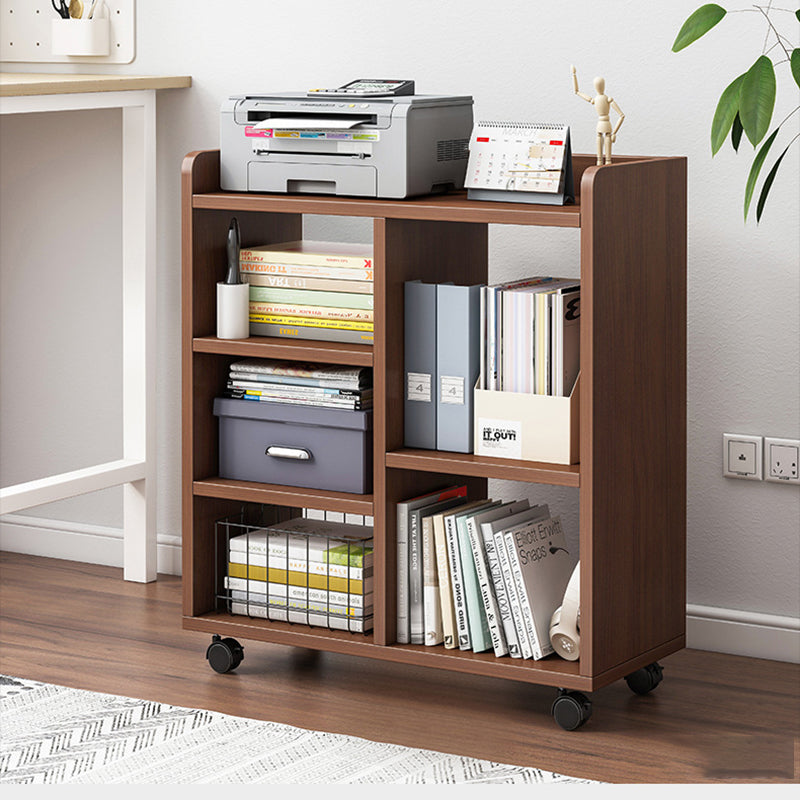 Modern Minimalist Rectangular MDF Plastic Movable Bookshelves 5-Cabinet For Study