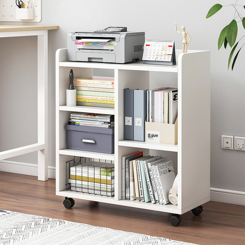Modern Minimalist Rectangular MDF Plastic Movable Bookshelves 5-Cabinet For Study