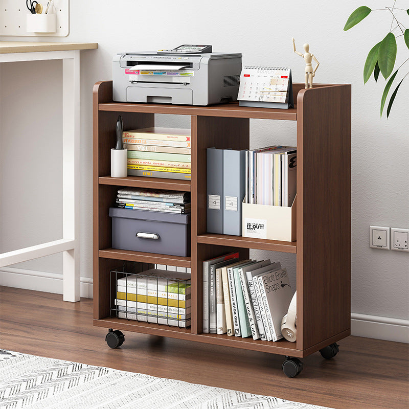 Modern Minimalist Rectangular MDF Plastic Movable Bookshelves 5-Cabinet For Study