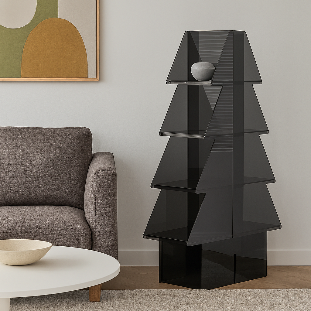 Contemporary Creative Christmas Tree Acrylic Storage Cabinet 3/4-Tier For Living Room