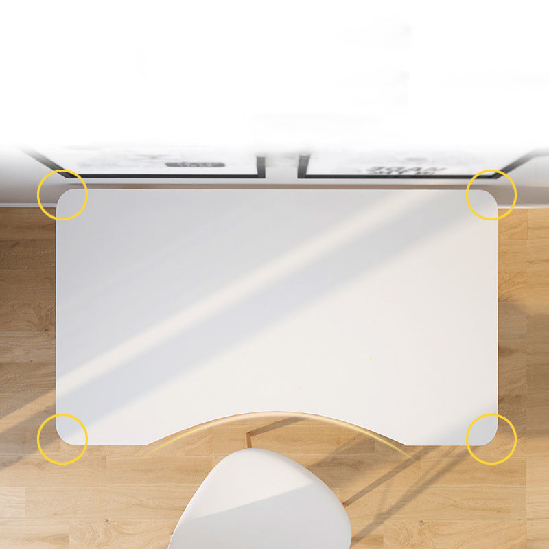 Contemporary Scandinavian MDF Solid Wood Curved Rectangular Desk 1-Tier For Home Office