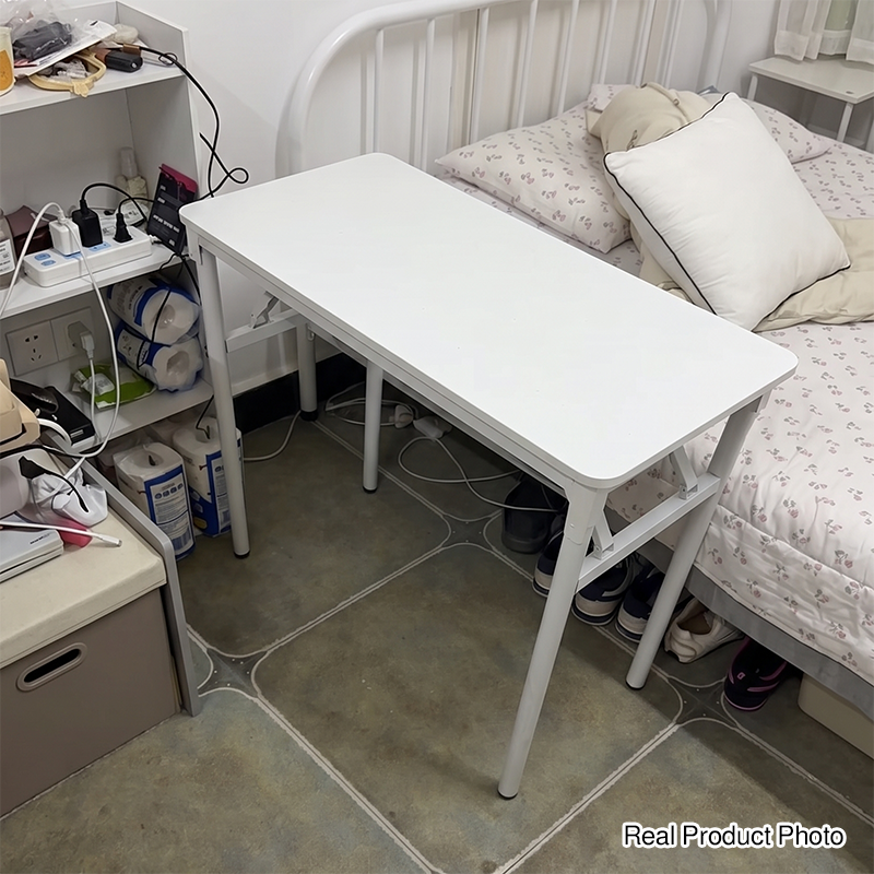 Modern Minimalist Foldable Rectangular Plank Steel Desk For Home Office