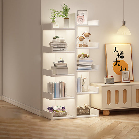 Modern Minimalist Rectangular Artificial Wood Bookshelf 4/5-Tier For Living Room