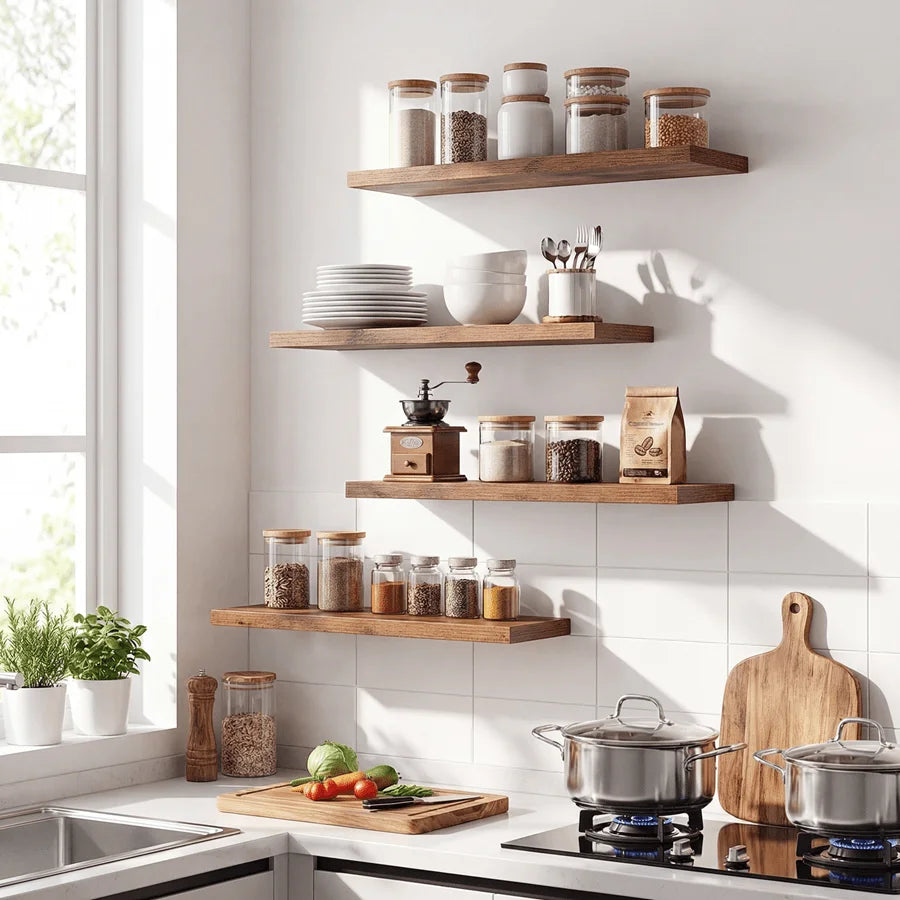 Floating Shelves Wall Mounted Rustic Farmhouse Floating