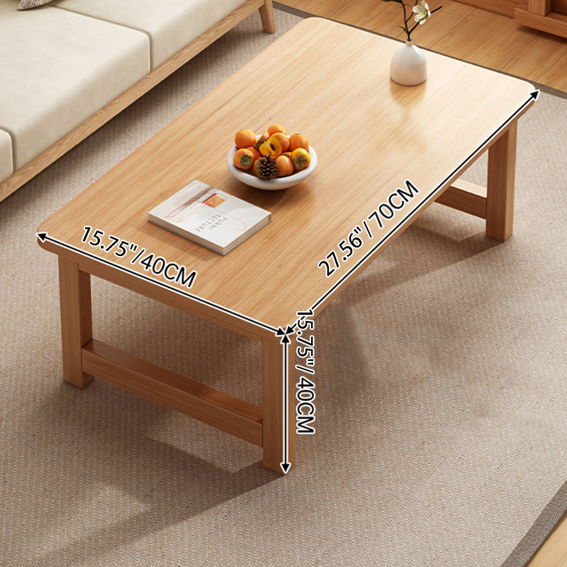 Modern Minimalist Foldable Rectangular Rubberwood Coffee Table For Living Room
