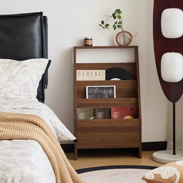 Contemporary Retro Rectangular Particle Board Bookshelves 3-Shelf For Home Office